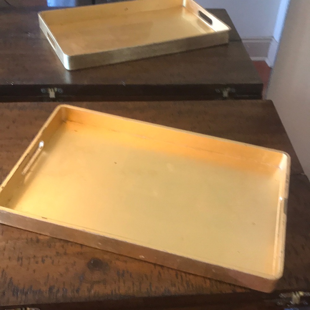 Píer 1 gold rectangular minimalist tray